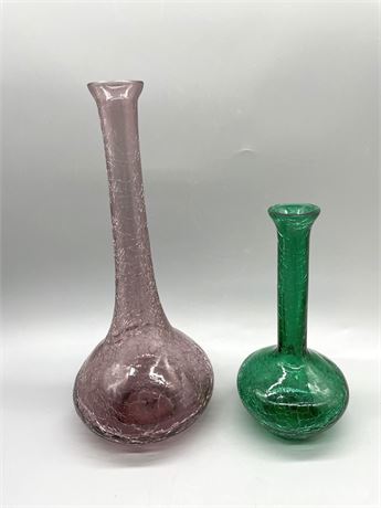Toyo Crackled Glass Vases