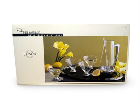 NEW Lenox Metal Serveware 7-Piece Martini Set
