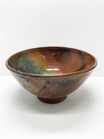 Signed Glazed Pottery Bowl