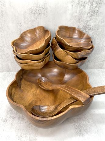 Monkey Pod Wood Bowl Set
