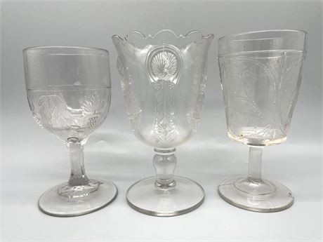 Antique Clear Glass Goblets