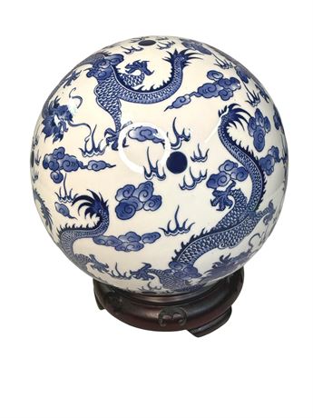 Bombay Company Chinese Dragon Motif Porcelain Ball