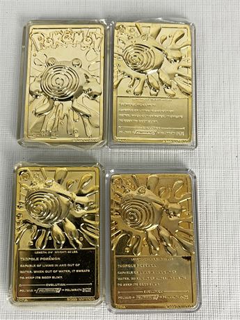 Four (4) Poliwhirl Pokemon Gold Cards