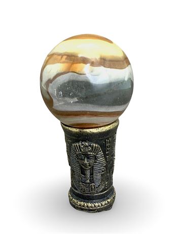 Natural Agate Polished Sphere w/ Resin Stand