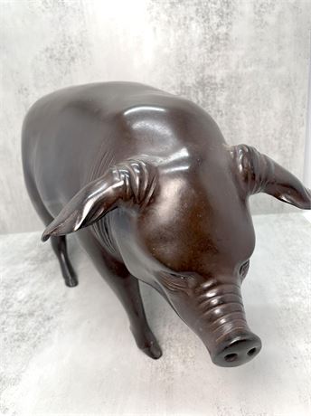 Large Metal Pig Statue