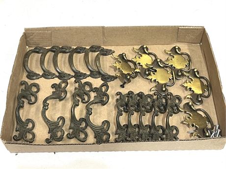 Vintage Metal Cabinet Drawer Pulls