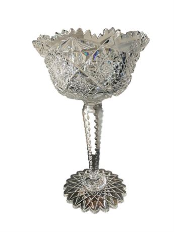 American Brilliant Period Cut Glass Compote