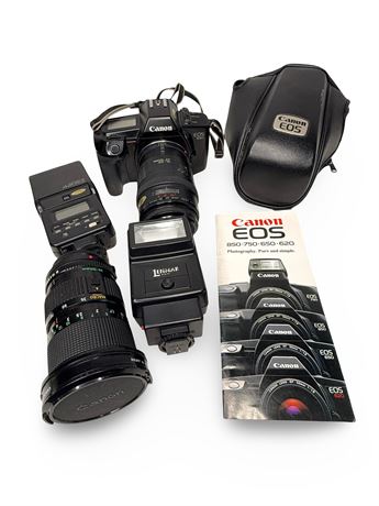 Canon EOS 650 35mm Film Camera w/ Lenses