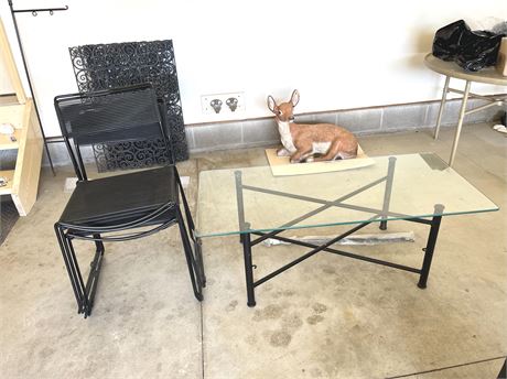 Glass Table w/ Four Chairs