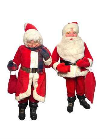 1950s Harold Gale Mr. and Mrs. Claus 36" Window Display Figures