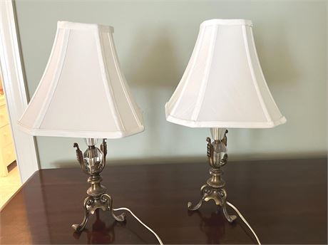 Brass and Crystal Table Lamps