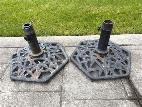 Cast Iron Umbrella Stands (x2)