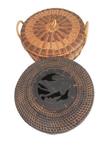 Two Handcrafted Baskets
