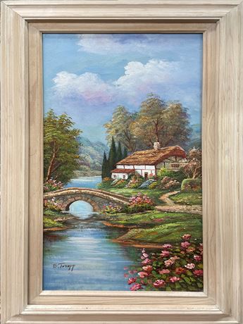 B. Trapp Cottage Oil Painting