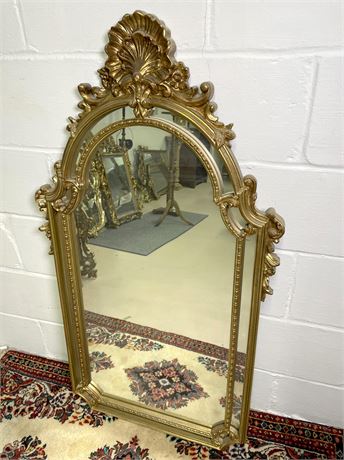 Carolina Mirror Co. Scalloped Baroque Gold Gilt Mirror