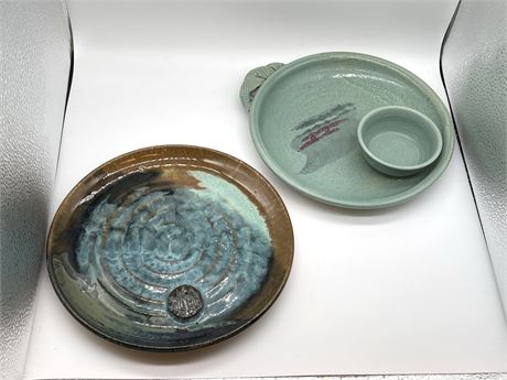 Two (2) Stoneware Plates