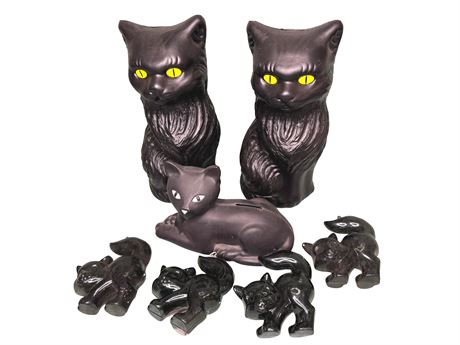 Halloween Cat Decoratives Lot 2