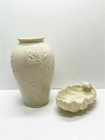 Lenox Vase & Dish