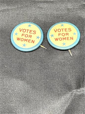 Two (2) Votes For Women Pinbacks