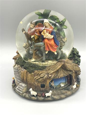 Nativity Scene Musical Snow Globe
