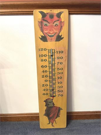 Large Devil Wood Thermometer