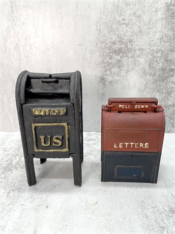 Vintage Cast Iron Mailbox Banks