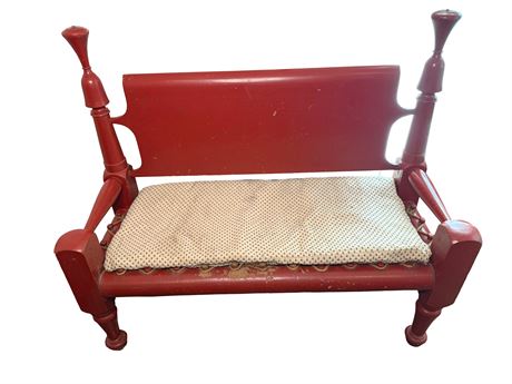 Custom Upcycled Headboard Red Painted Bench Seat