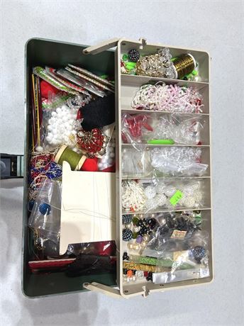 Tool Box of Beads and Sewing Items