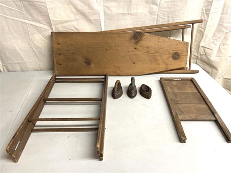 Antique Doll Ironing and Clothes Washing/Drying Set