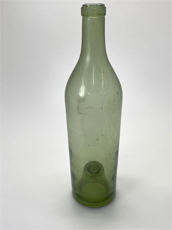 Antique Green Punted Whiskey Bottle