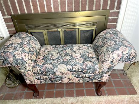 Floral Upholstered Bench Seat