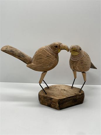 Carved Wood Birds