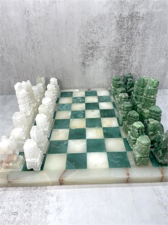 Marble Chessboard and Chess Pieces