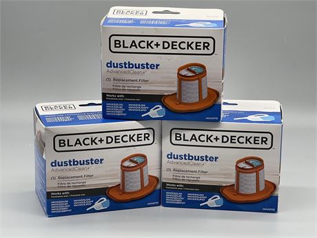 Three (3) Black & Decker Dustbuster Filters