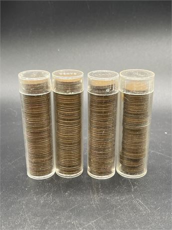 Four Tubes of Wheat Pennies
