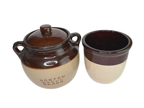 Boston Baked Beans Lidded Bean Pot with Small Crock