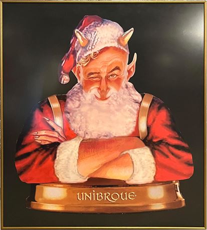 Framed Unibroue Cardboard Advertising Sign