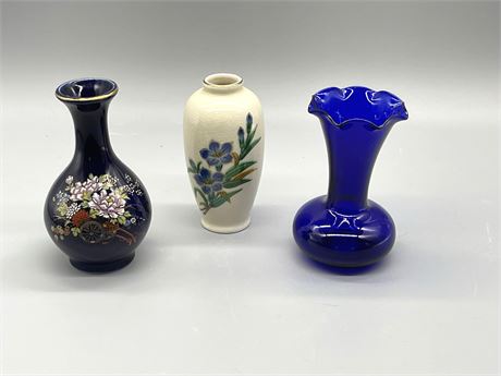 Three (3) Bud Vases