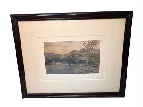Early Wallace Nutting Hand Colored Photo "Red Meadow Arches, England"