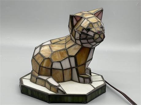 Stain Glass Cat Light