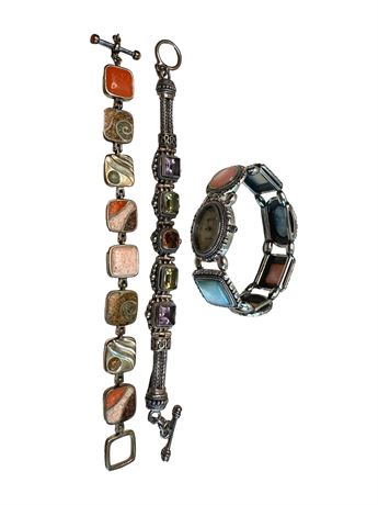 Sterling Silver Bracelets and Watch