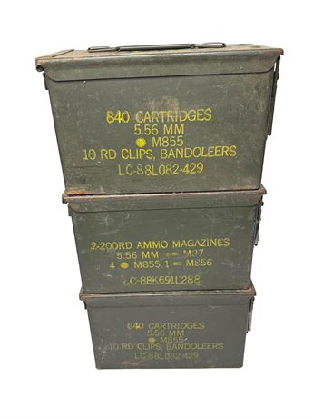 Vintage US Military Ammunition Boxes Lot 2