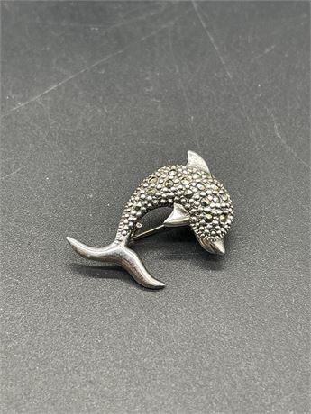 Sterling and Marcasite Dolphin