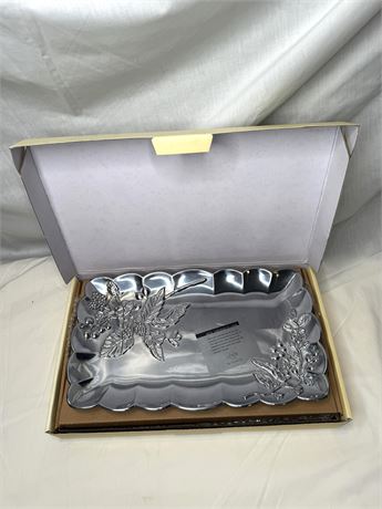 NEW Lenox Orchard Bloom Embossed Pewter Serving Tray