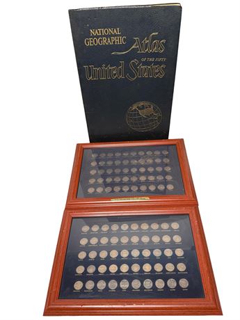 US State Quarter Sets and Vintage Atlas