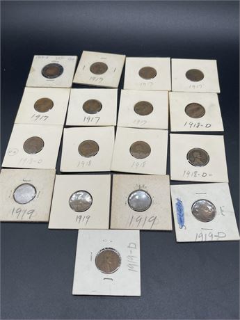 1917 - 1919 Pennies