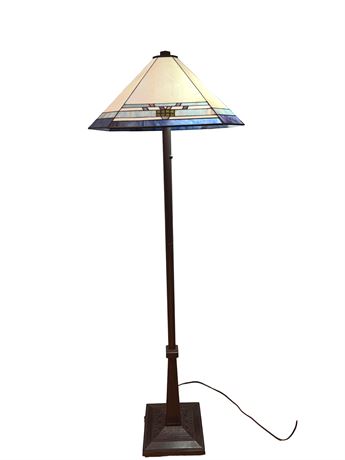 Mission Style Stained Glass Floor Lamp