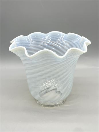 Opalescent Glass Ruffled Shade Lot 2