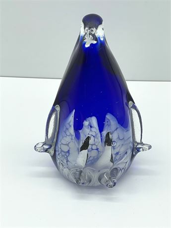 Art Glass Penquin - Blue