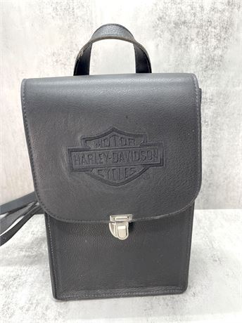 Black Leather Harley Davidson Backpack